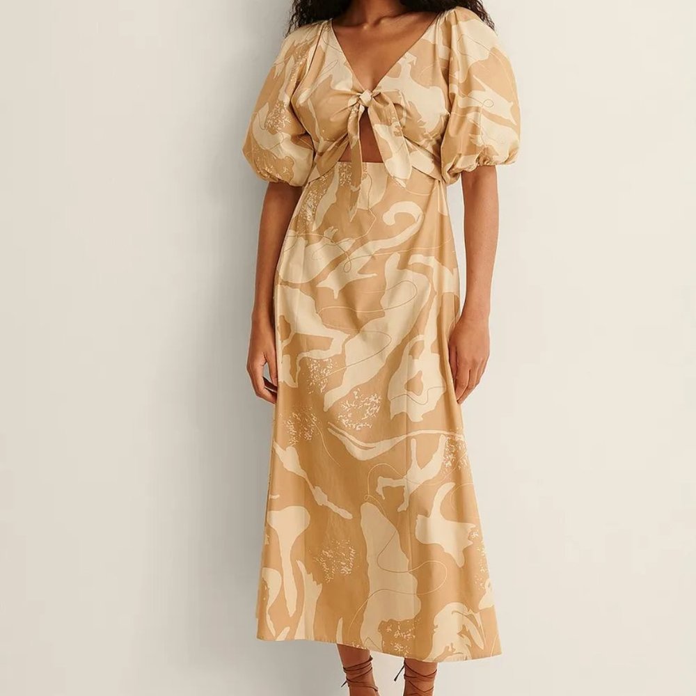 NAKD FASHION - Tie Front Cotton Maxi Dress